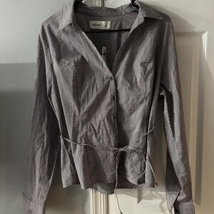 Hollister Black and White Checkered Blouse